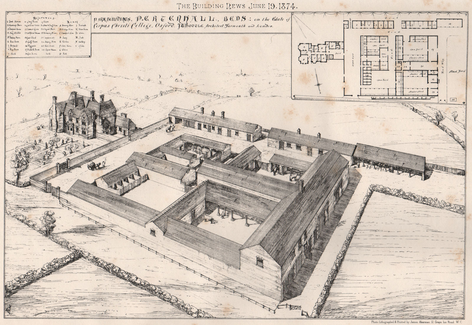 Farm Building. Pertenhall, Bedfordshire, Corpus Christi College estate 1874